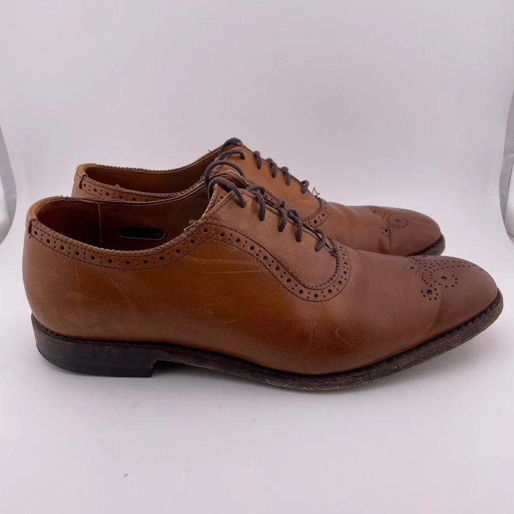 Allen Edmonds Cornwallis Walnut Brown Leather Wingtip Oxford Dress Shoes Size 9D